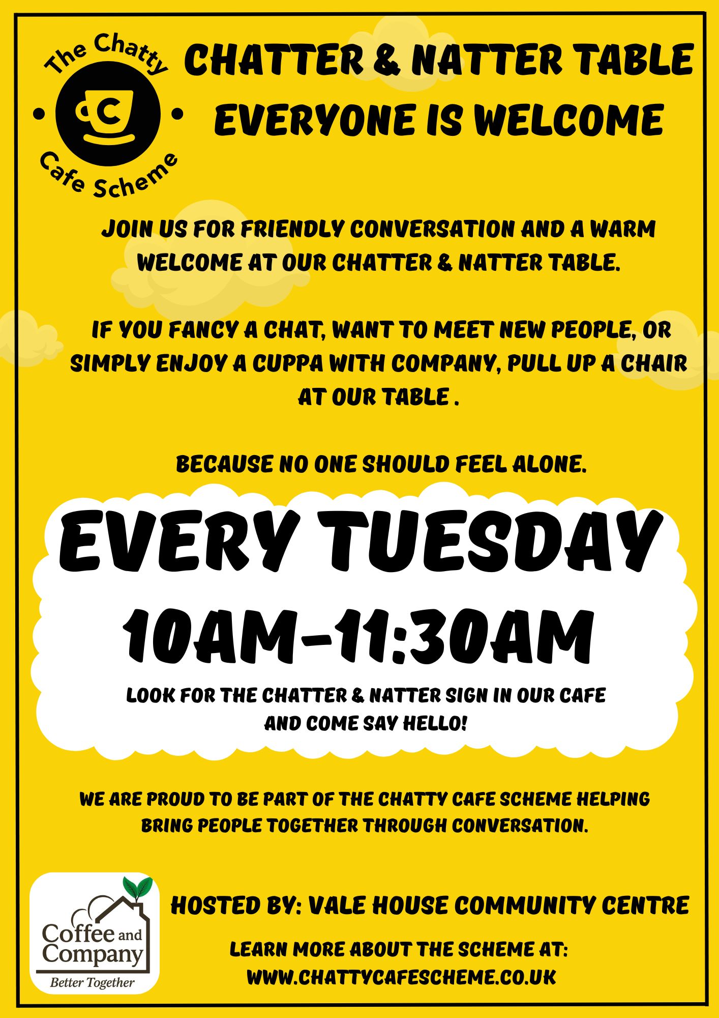 The Chatty & Natter Table at Coffee and Company